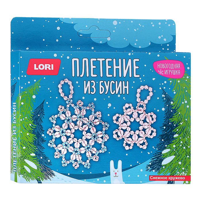 Новогодняя игрушка. Плетение из бусин "Снежное кружево"