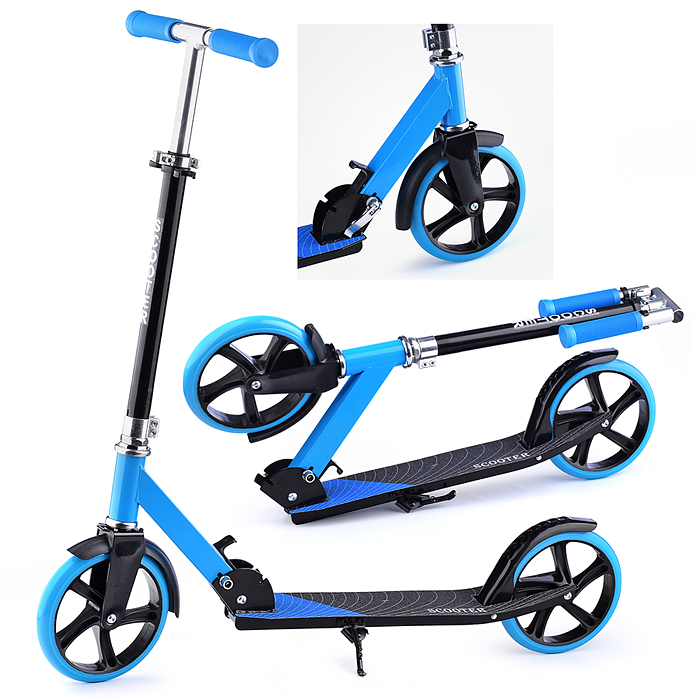 Самокат U037839Y 2-х кол., голубой, PU, ABEC 7, в коробке в пакете