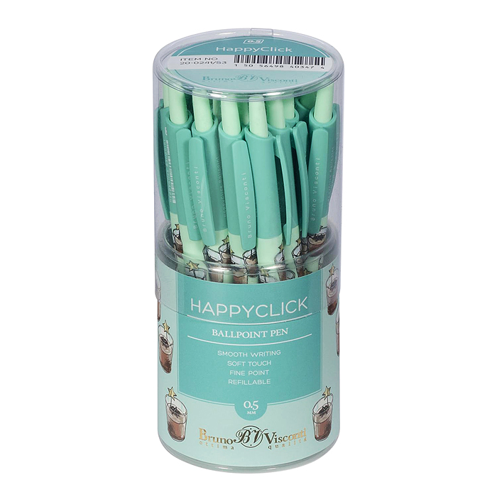 Ручка "HappyClick. Кофемания. Шоколадный коктейль" шариковая 0.5 мм, синяя