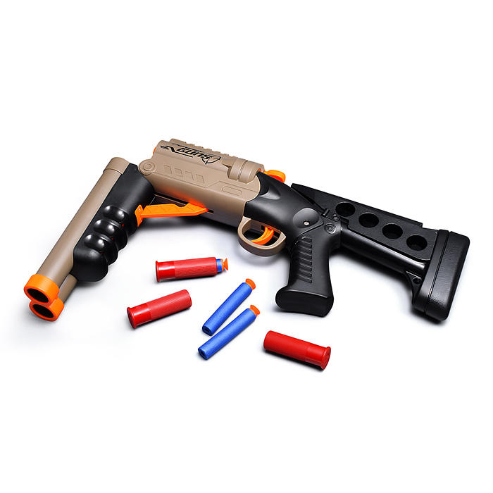 Фото к товару Бластер BT0071 "Крутая перестрелка" с мягкими пулями, в коробке Бластер BT0071 "Крутая перестрелка" с мягкими пулями, в коробке