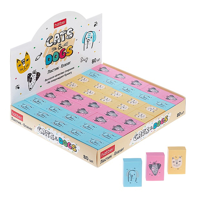 Ластик из термопластичной резины "Cats&Dogs" 28х18х9 мм 