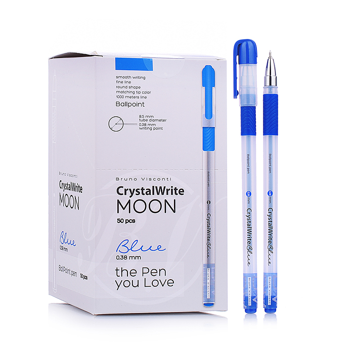 Ручка шариковая "CrystalWrite. Moon" 0.38 мм, синяя