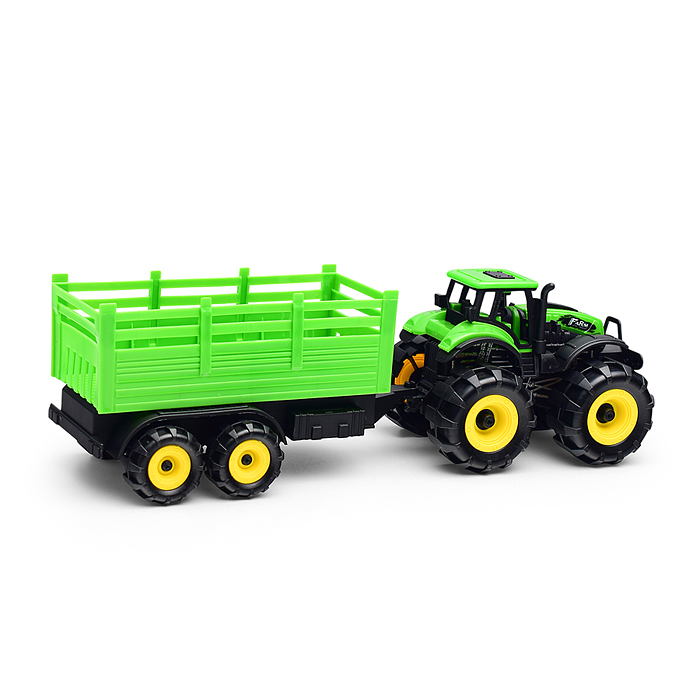 Трактор 9878-1C "Веселая ферма" с прицепом, в коробк