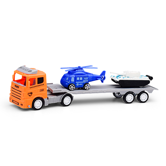 Автовоз K398-28A "Автомир" с танком и вертолетом, в пакете