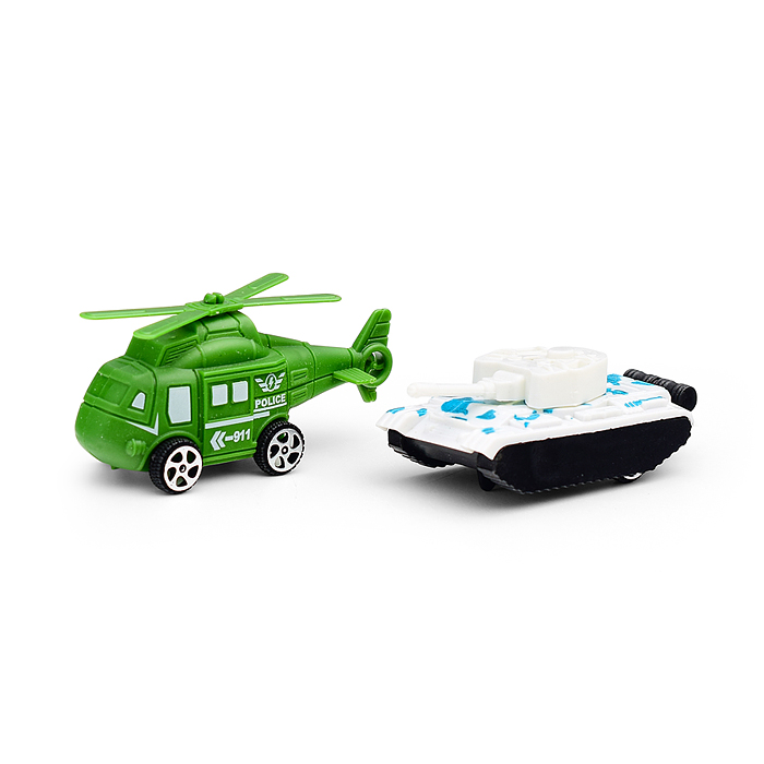 Автовоз K398-28A "Автомир" с танком и вертолетом, в пакете