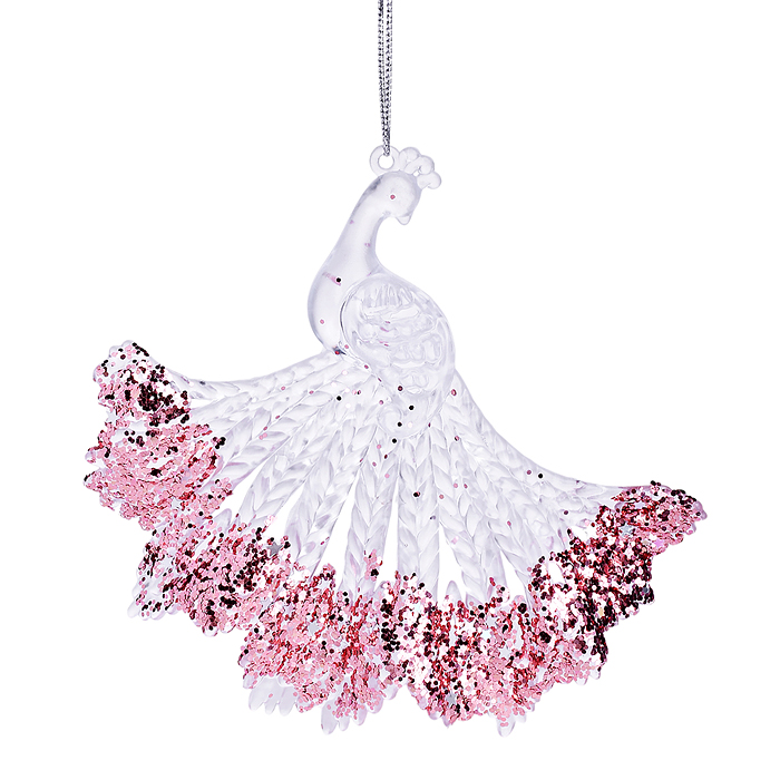 Новогоднее украшение S2571 "Золотой павлин" (14см)