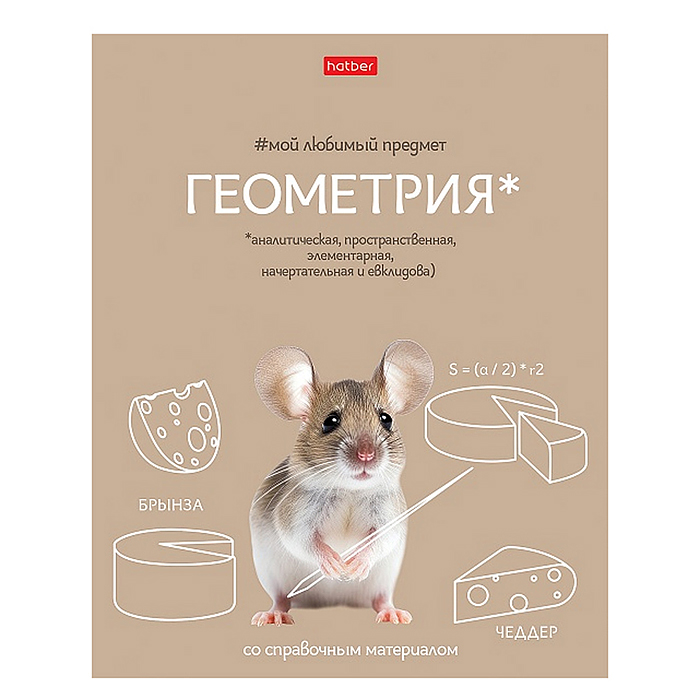 Тетрадь 48л клетка "Мой любимый предмет" Геометрия, А5 на скобе. Soft-touch