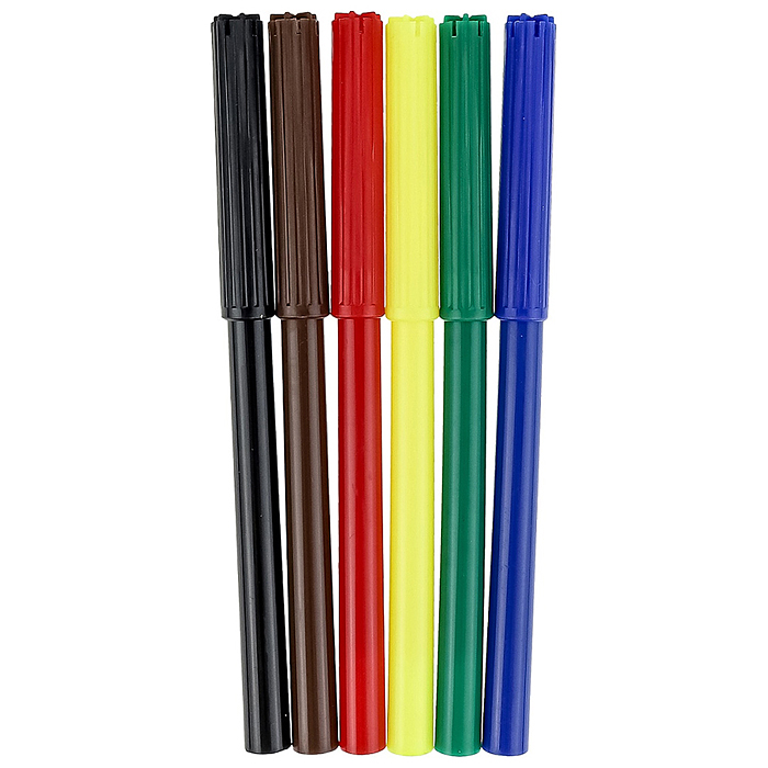 Фото к товару Фломастеры 6цв. с вентилируемым колпачком "Корона" пласт. блистере, Фломастеры 6цв. с вентилируемым колпачком "Корона" пласт. блистере,