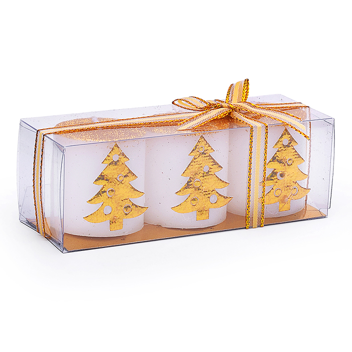 Фото к товару Набор свечей восковых 00-7034 "Золотая ёлочка" (3шт.) Набор свечей восковых 00-7034 "Золотая ёлочка" (3шт.)