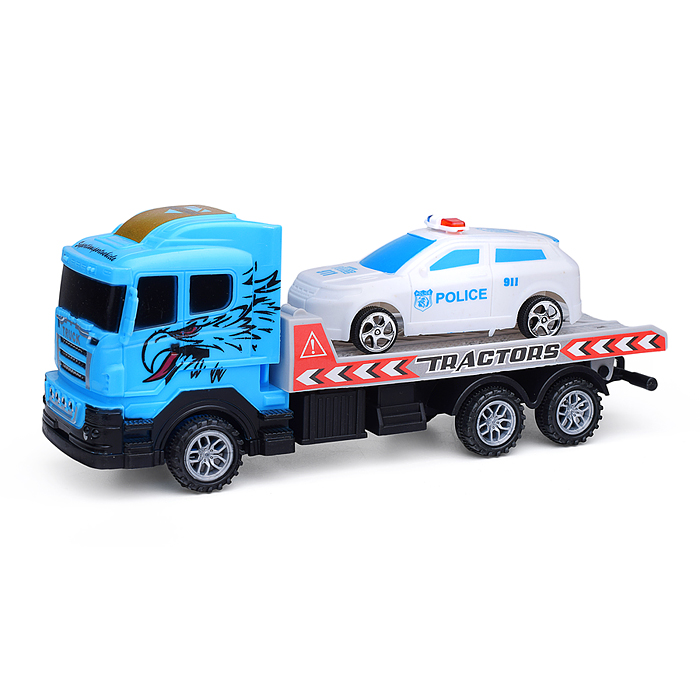 Автовоз 2024-2B "Автомагистраль" с полицейским авто, в пакете