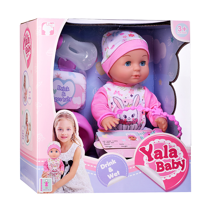 Пупс YL2430L-S "Наташечка" (пьет, писает) с аксессуарами, в коробк