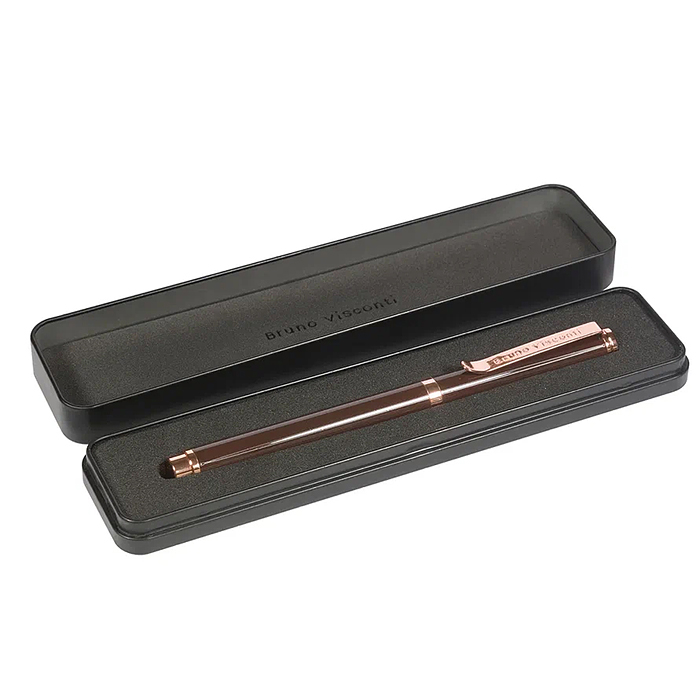 Ручка "Venezia Classico" в металлическом premium футляре 1,0 мм, синяя (корпус кор, футляр черный)