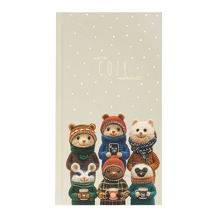 Записная книжка 80л. "Вязаные звери" 110х206 мм, , твёрдый переплёт, полноцв. печать, тисн. цв. фол. Записная книжка 80л. "Вязаные звери" 110х206 мм, , твёрдый переплёт, полноцв. печать, тисн. цв. фол.