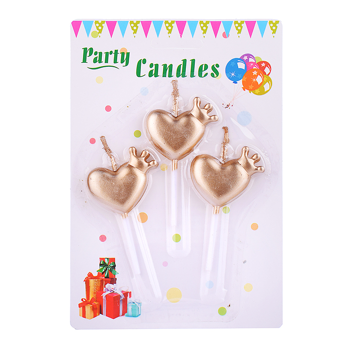 Набор свечей праздничных 00-7054 "Сердце с короной"