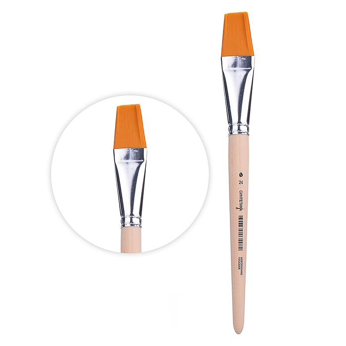 Кисть из синтетики плоская №24                                   