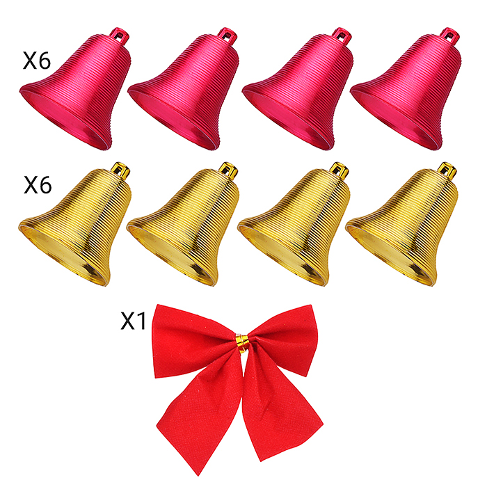 Набор новогодних украшений S2629 "Колокольчики" (13 шт х 4см)