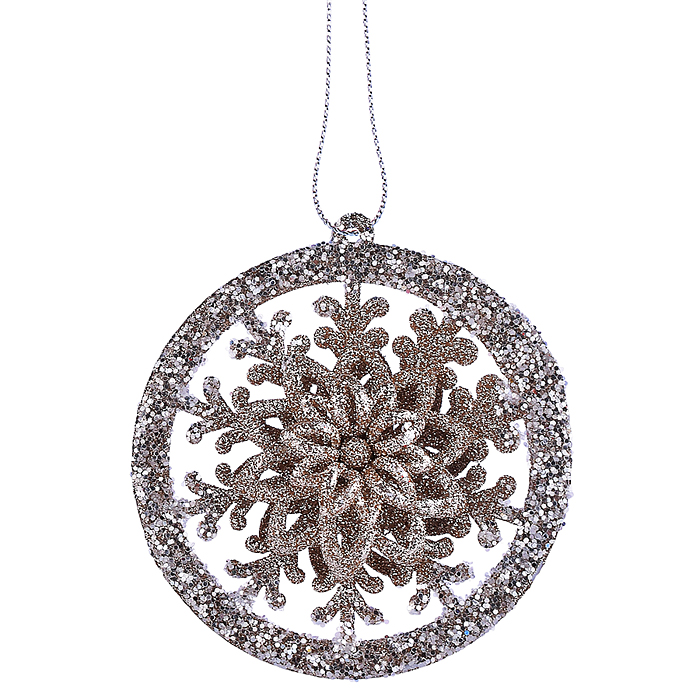 Новогоднее украшение S2582 "Блестящая снежинка" (10см)