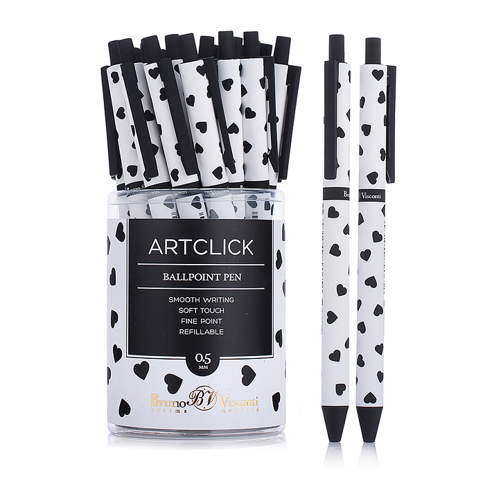 Ручка "Artclick.Сердечки" шариковая 0.5 мм, синяя