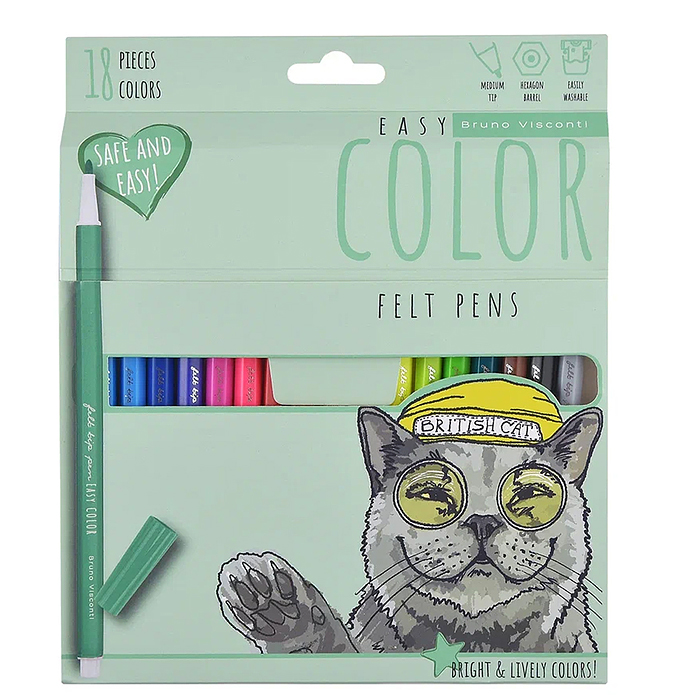 Фломастеры "Easycolor" 18 цв.