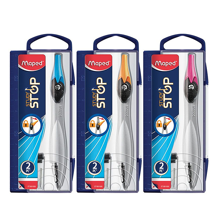 Циркуль с грифелем в комплекте "Study stop" в коробке с подвесом Циркуль с грифелем в комплекте "Study stop" в коробке с подвесом