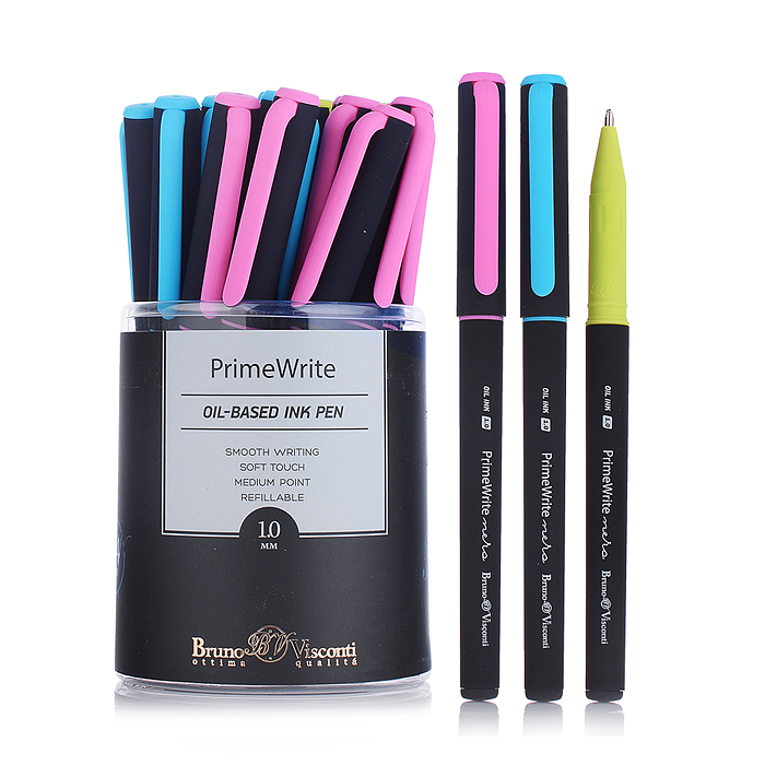 Ручка "PrimeWrite. Basic. Nero" с чернилами на масляной основе, 1.0 ММ, синяя