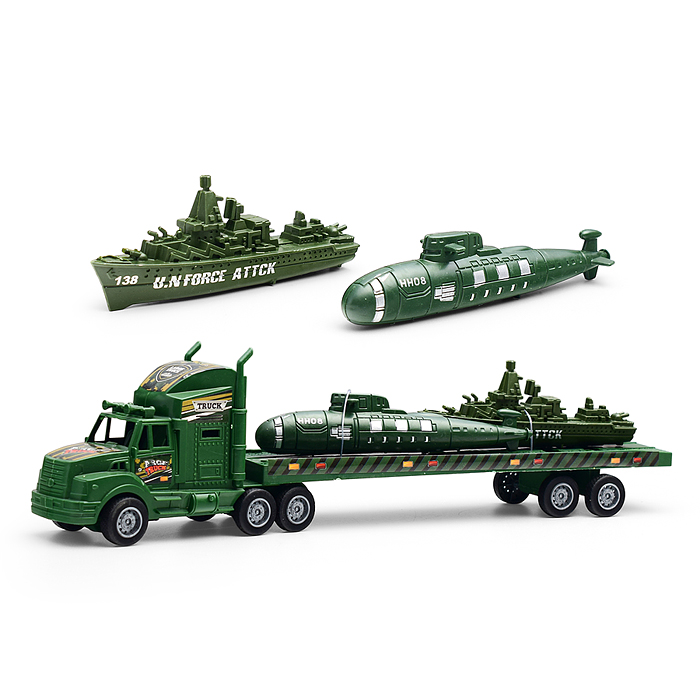 Автовоз 6611 "Военный" подводной лодкой и военным кораблем, под колпаком