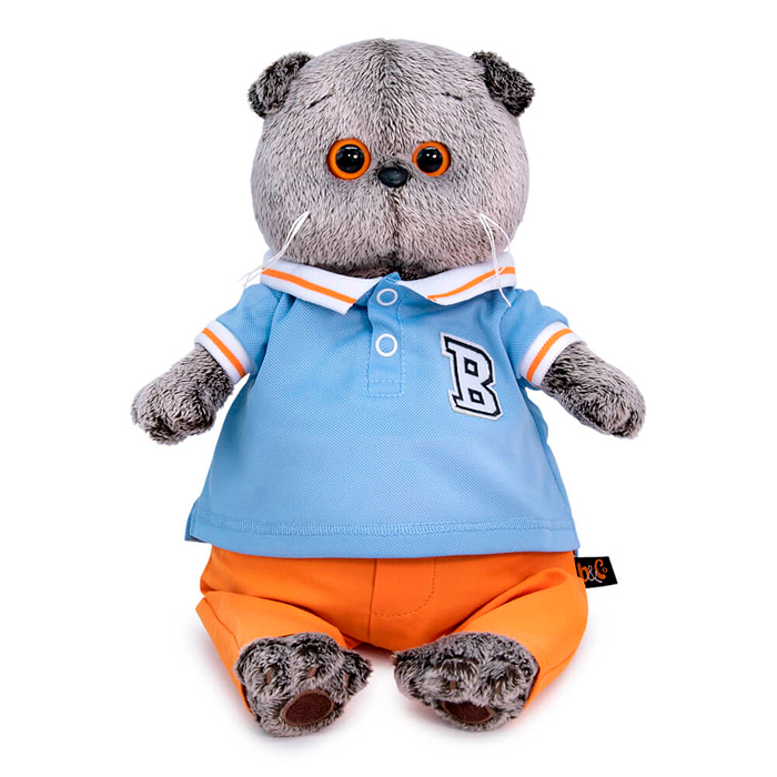 Кот Басик в голубом поло