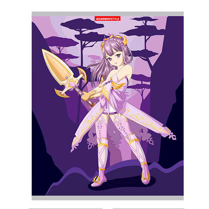 Фото к товару Тетрадь 48л. клетка А5 "Воительницы" выб УФ двойной, тиснение фольгой Тетрадь 48л. клетка А5 "Воительницы" выб УФ двойной, тиснение фольгой