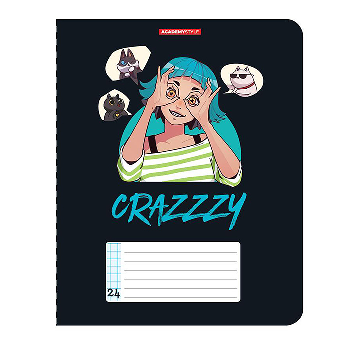 Тетрадь 24л А5 клетка "Девушки с питомцами"