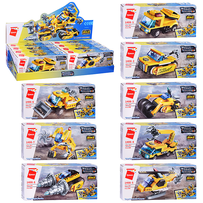 Конструктор 1408 "Строительная техника" (ассорти) в коробке Конструктор 1408 "Строительная техника" (ассорти) в коробке