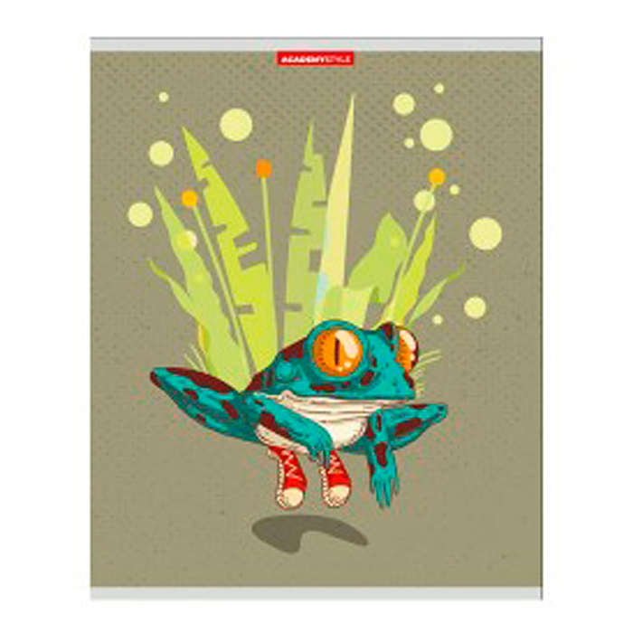 Фото к товару Тетрадь 48л. клетка А5 "Лягушка" металл пленка, выб УФ двойной Тетрадь 48л. клетка А5 "Лягушка" металл пленка, выб УФ двойной