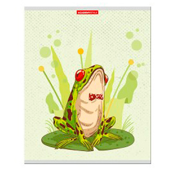 Фото к товару Тетрадь 48л. клетка А5 "Лягушка" металл пленка, выб УФ двойной Тетрадь 48л. клетка А5 "Лягушка" металл пленка, выб УФ двойной