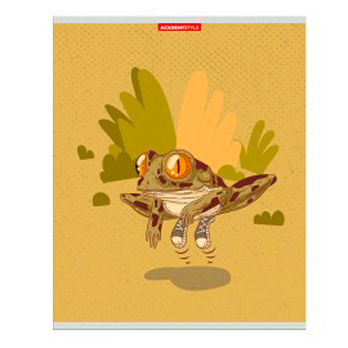 Фото к товару Тетрадь 48л. клетка А5 "Лягушка" металл пленка, выб УФ двойной Тетрадь 48л. клетка А5 "Лягушка" металл пленка, выб УФ двойной