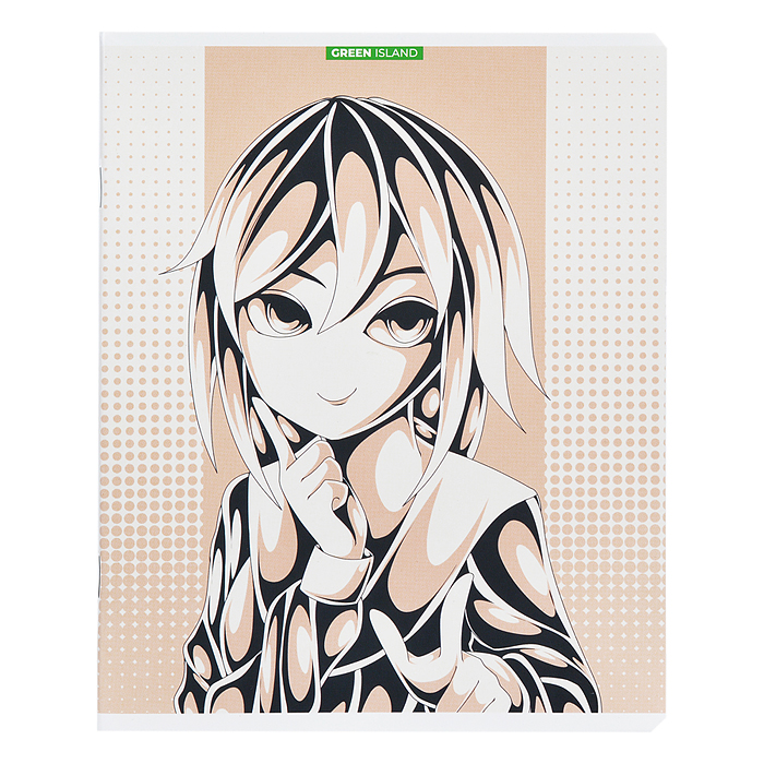 Тетрадь 48л. клетка "Аниме девушки ГРИН"