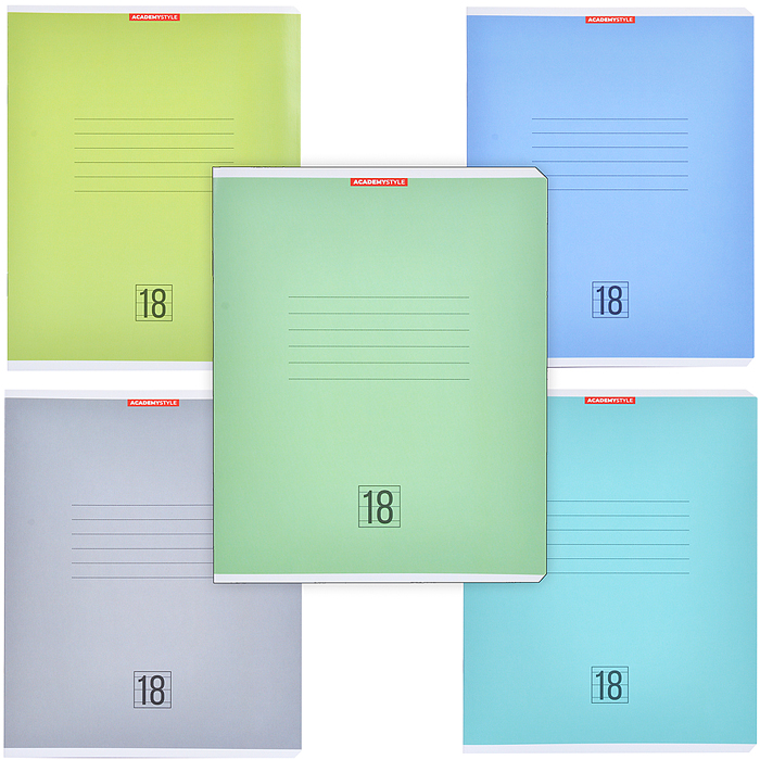 Тетрадь 18л А5 линейка Однотон (Микс) Тетрадь 18л А5 линейка Однотон (Микс)