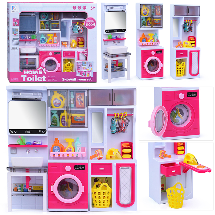 Набор мебели для кукол 818-332 "Постирочная" на батарейках, в коробке