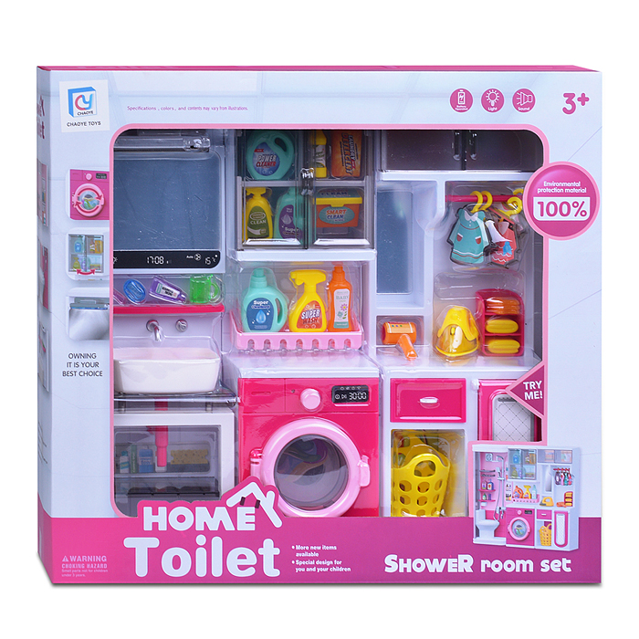 Фото к товару Набор мебели для кукол 818-332 "Постирочная" на батарейках, в коробке Набор мебели для кукол 818-332 "Постирочная" на батарейках, в коробке