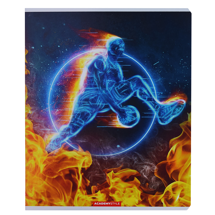 Тетрадь 48л, клетка "Пламенный спорт"