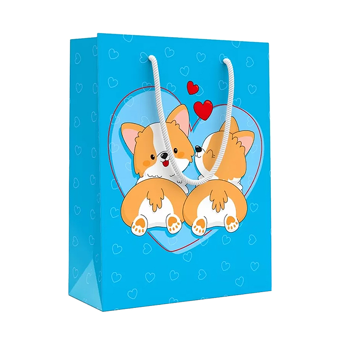 Пакет подарочный (MS) "Корги с сердечками" Пакет подарочный (MS) "Корги с сердечками"