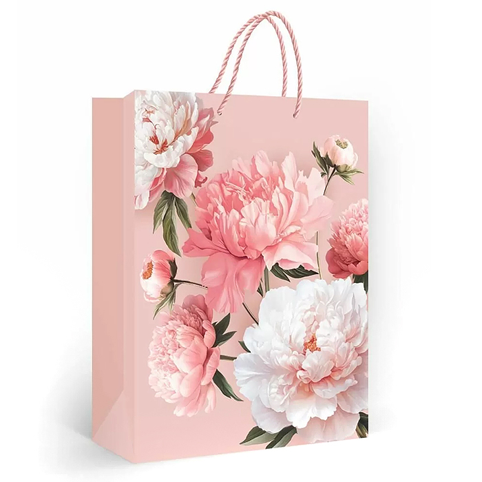Пакет подарочный (L) "Нежные пионы"