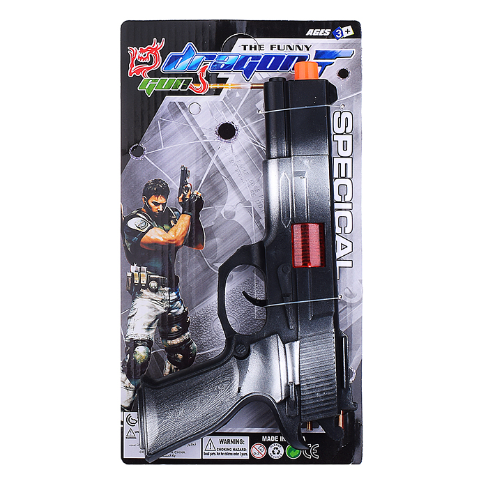 Фото к товару Пистолет-трещётка M8-7 "Спецагент" на листе Пистолет-трещётка M8-7 "Спецагент" на листе