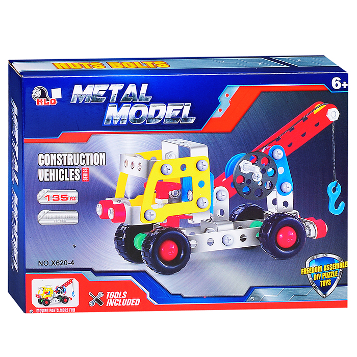 Конструктор X620-4 металлический "Эвакуатор" (135 дет.) в коробке