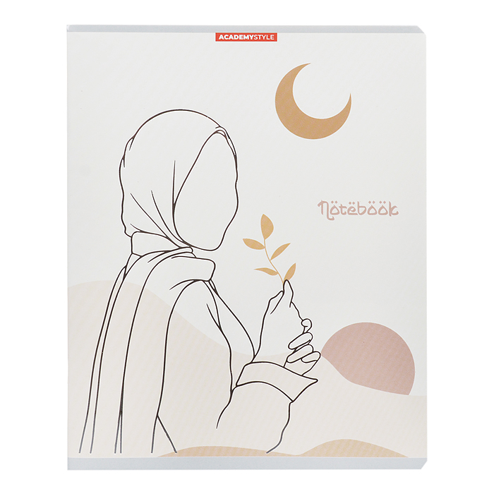 Тетрадь 48л., клетка "Девушки в хиджабе"отделка ВД лак, тиснение фольгой