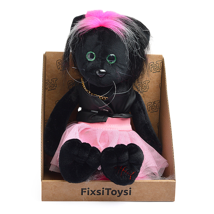 Кошка Фло в кожаной жилетке и юбке В27 