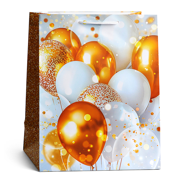 Пакет подарочный (L) "Золотые шары"