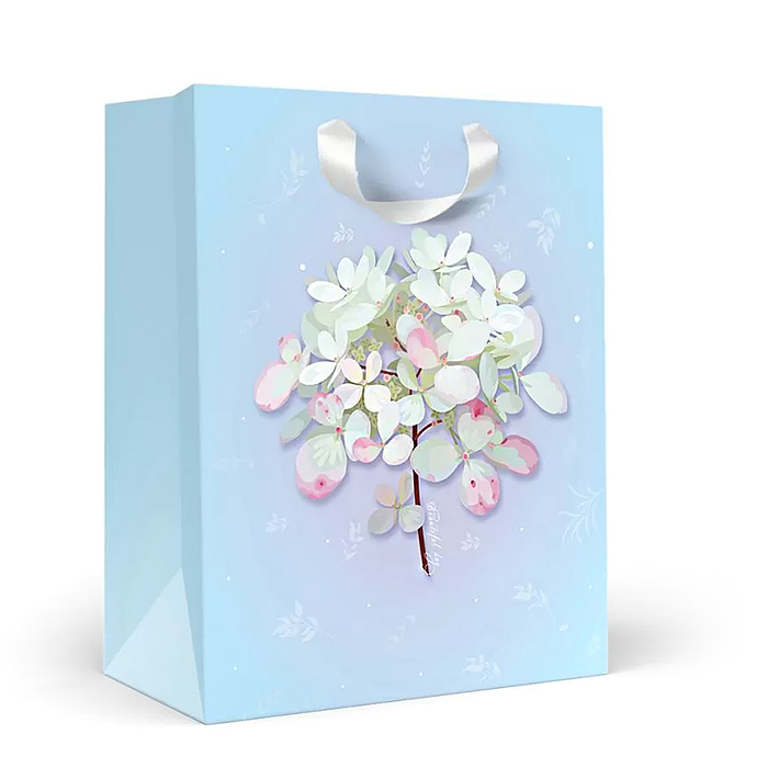 Пакет подарочный (M) "Нежная гортензия"