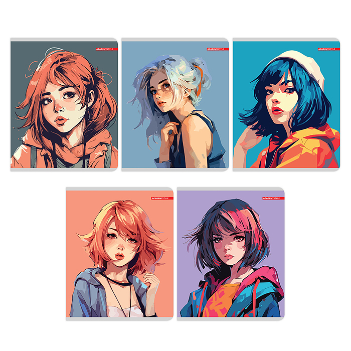 Тетрадь 96л А5 клетка "Портреты"