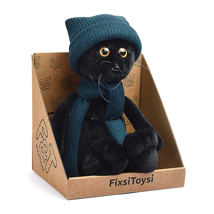 Кот Фикс в шапке с вышивкой В27 