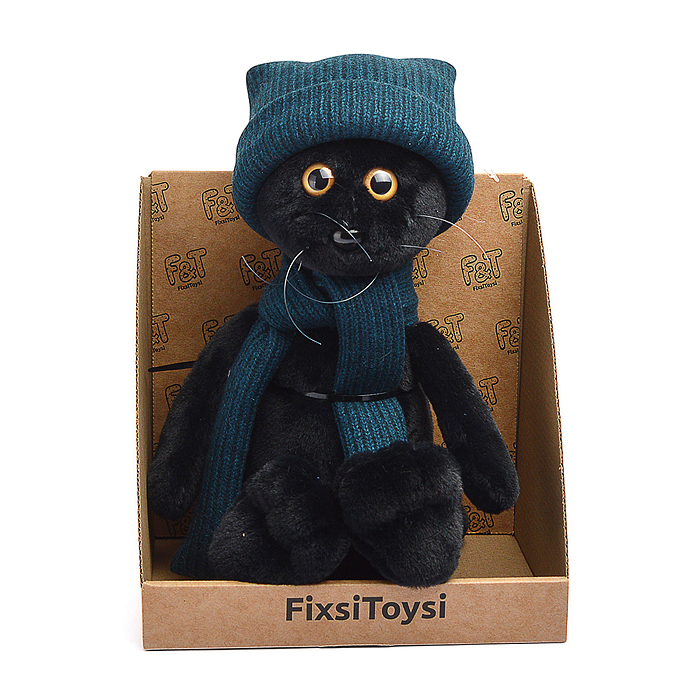 Кот Фикс в шапке с вышивкой В27 