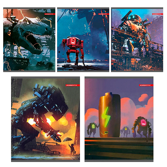 Тетрадь 48л клетка "Фантастика" скрепка  полный УФ лак,обложка - мелованный картон, блок - 65 г